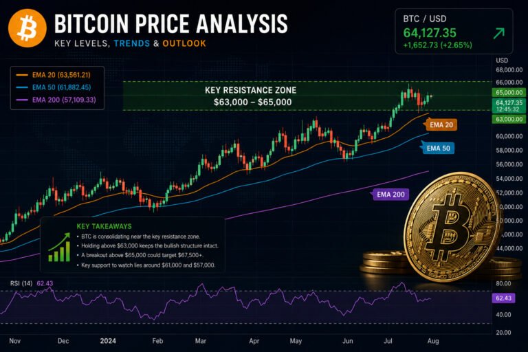 "Bitcoin BTC price chart showing key support and resistance levels in August 2026"